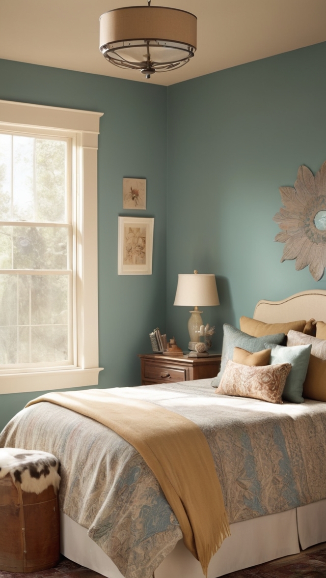 Rustic bedroom decor, Lodge style bedroom, Southwestern bedroom design, Cowboy themed bedroom, Ranch house bedroom decor