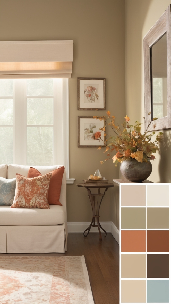 color scheme, earth tone, warm hue, neutral color, rustic palette