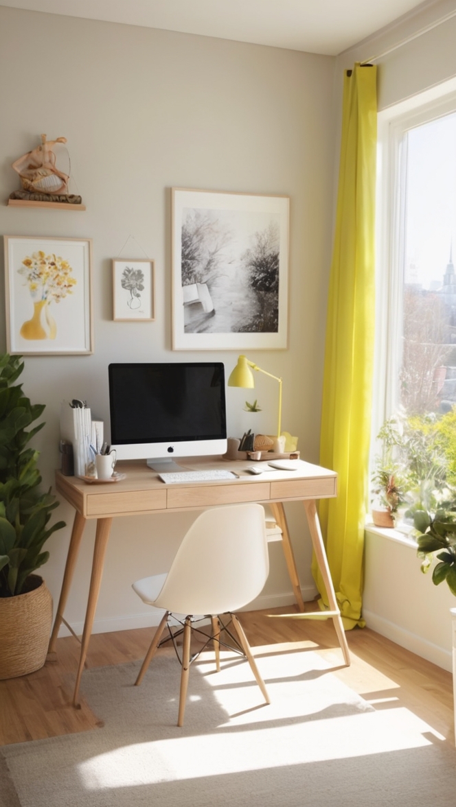 home office decor, small home office design, work from home setup, home office organization, cozy home office. 
