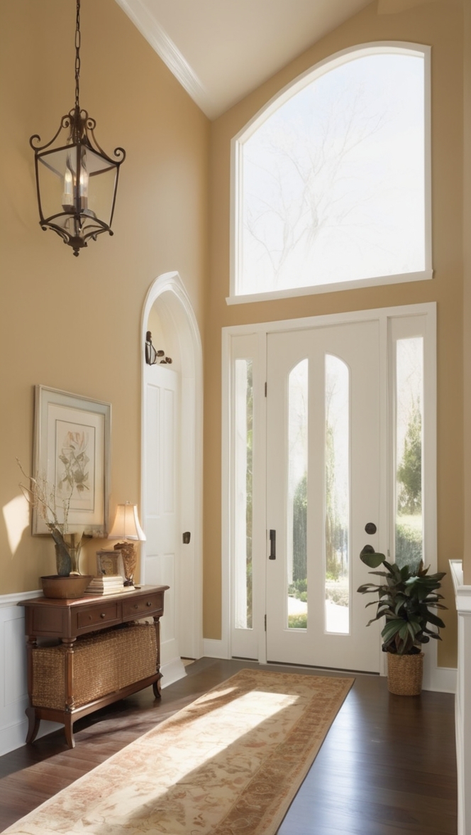 classic home decor, elegant home design, luxurious home entrance, traditional home architecture, timeless home style