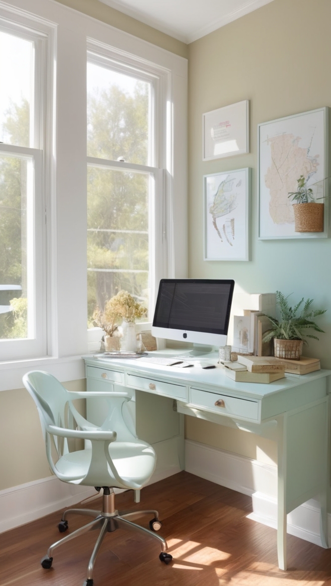Cozy home office decor, Desk organization ideas, Stylish desk accessories, Productivity tips, Workspace inspiration