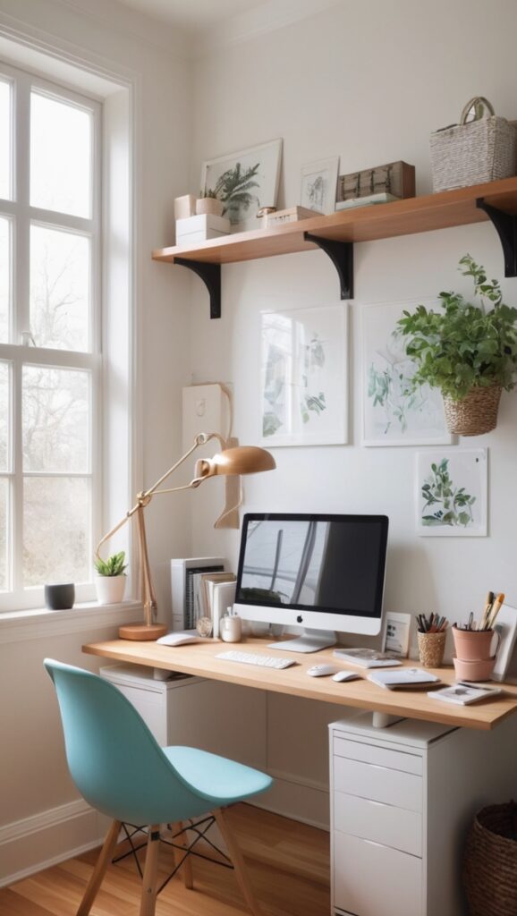 Cozy home office decor, Desk organization ideas, Stylish desk accessories, Productivity tips, Workspace inspiration