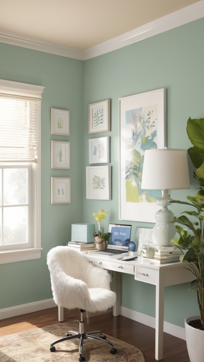 cozy home office decor, home office design, home office furniture, home office organization, work from home setup