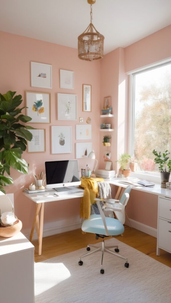 cozy home office decor, home office design, home office furniture, home office organization, work from home setup