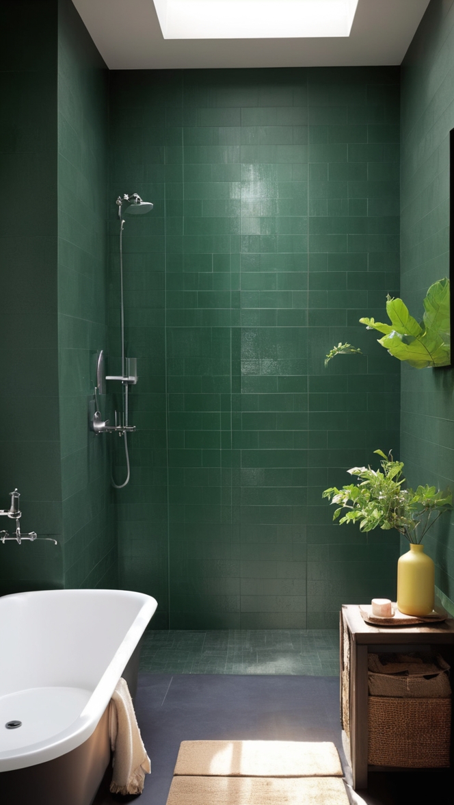 dark green ceramic tiles, green bathroom tile ideas, emerald green bathroom tiles, dark green subway tile, sage green bathroom tiles 
