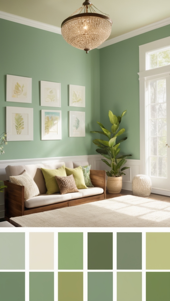 green color schemes, green shades, green tones, green hues, green swatches