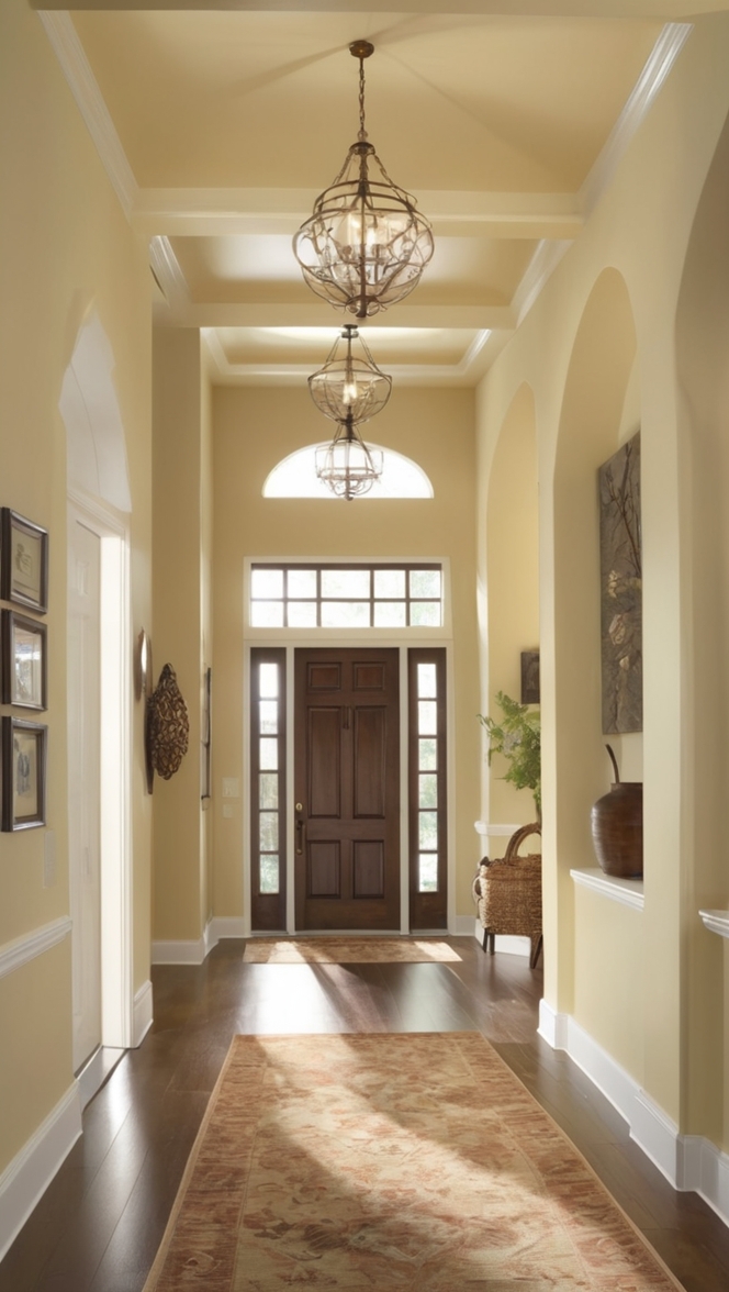 luxury home decor, elegant entrance decor, upscale foyer decoration, high-end interior design, luxurious entryway styling