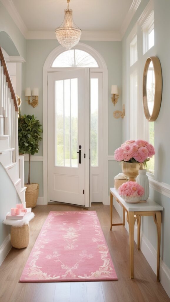 luxury home decor, elegant entrance decor, upscale foyer decoration, high-end interior design, luxurious entryway styling