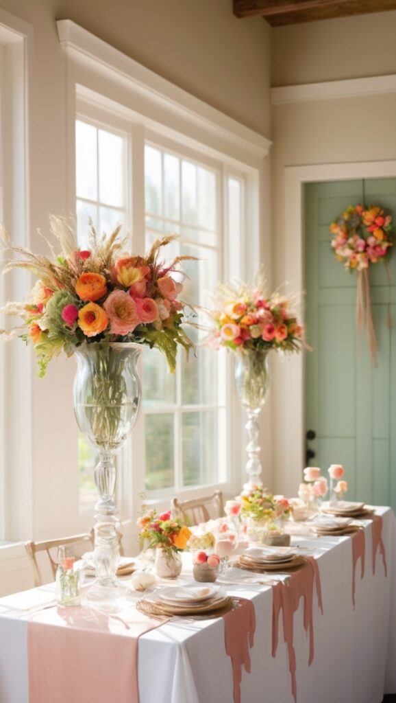 entryway table decor, foyer console table decor, hallway table styling, front entryway table decorating, entranceway furniture ideas