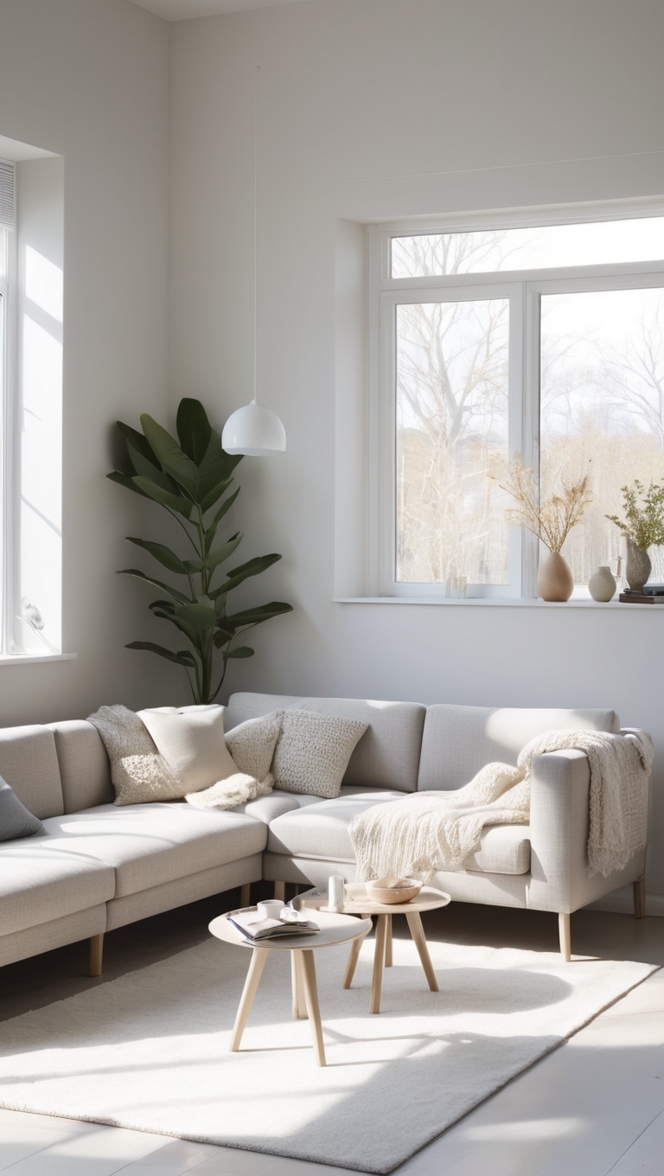 Nordic home decor, Scandinavian interior design, Minimalist living room ideas, Modern Scandinavian furniture, Simple Scandinavian living room 