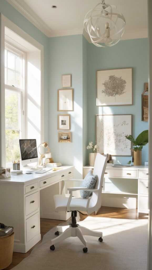quarto, home office, decoração, móveis, escritório