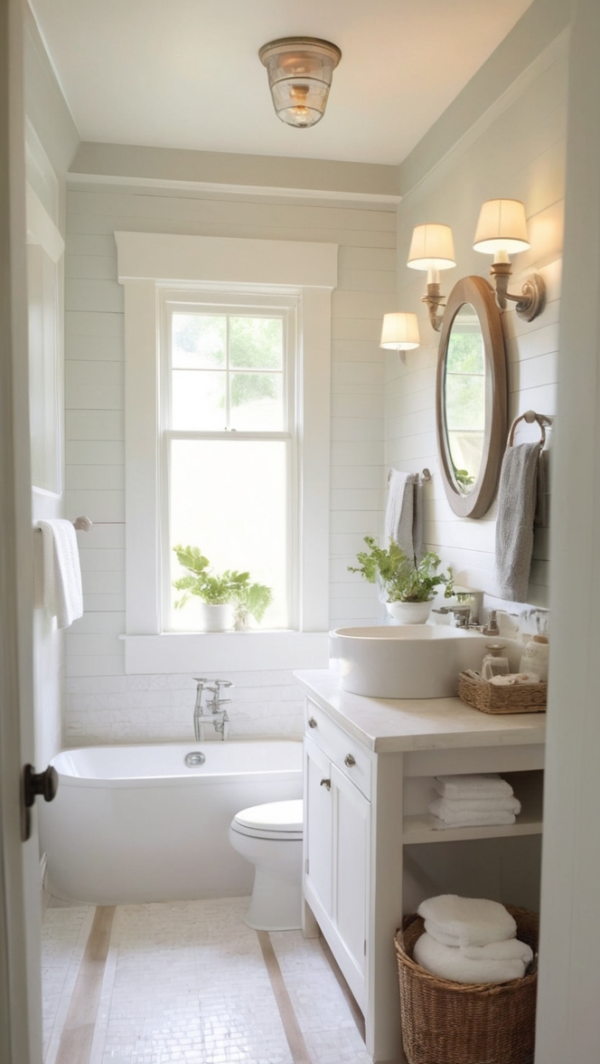 small bathroom renovation, modern farmhouse bathroom design, small bathroom makeover, rustic farmhouse bathroom remodel, small bathroom decorating ideas 