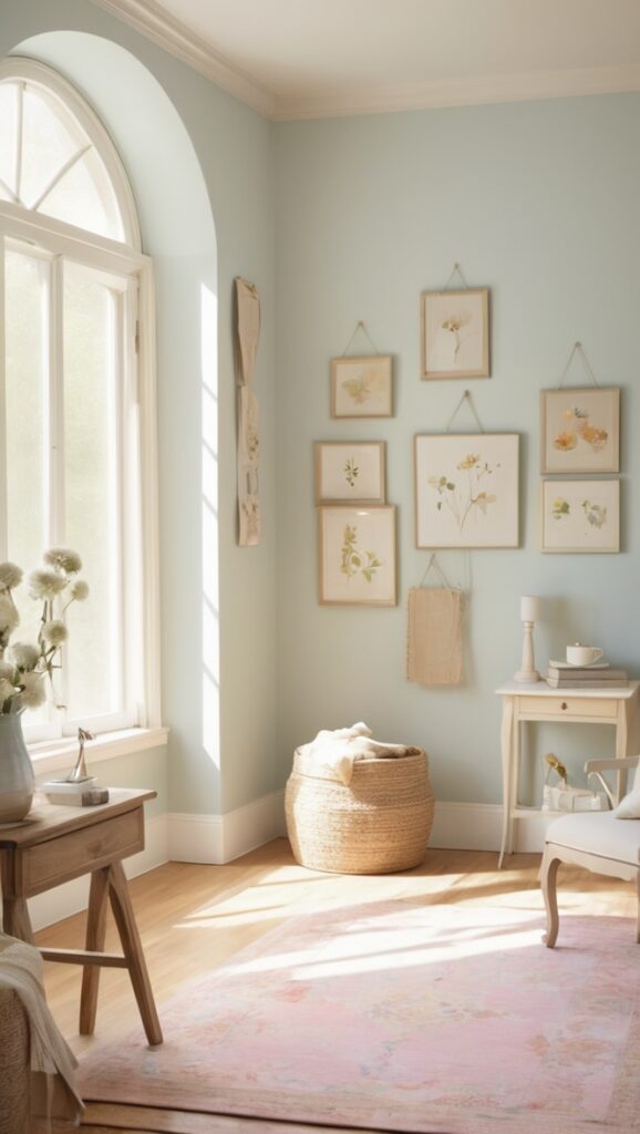 soft summer tones, pastel color scheme, muted hues, gentle color palette, delicate pastel shades