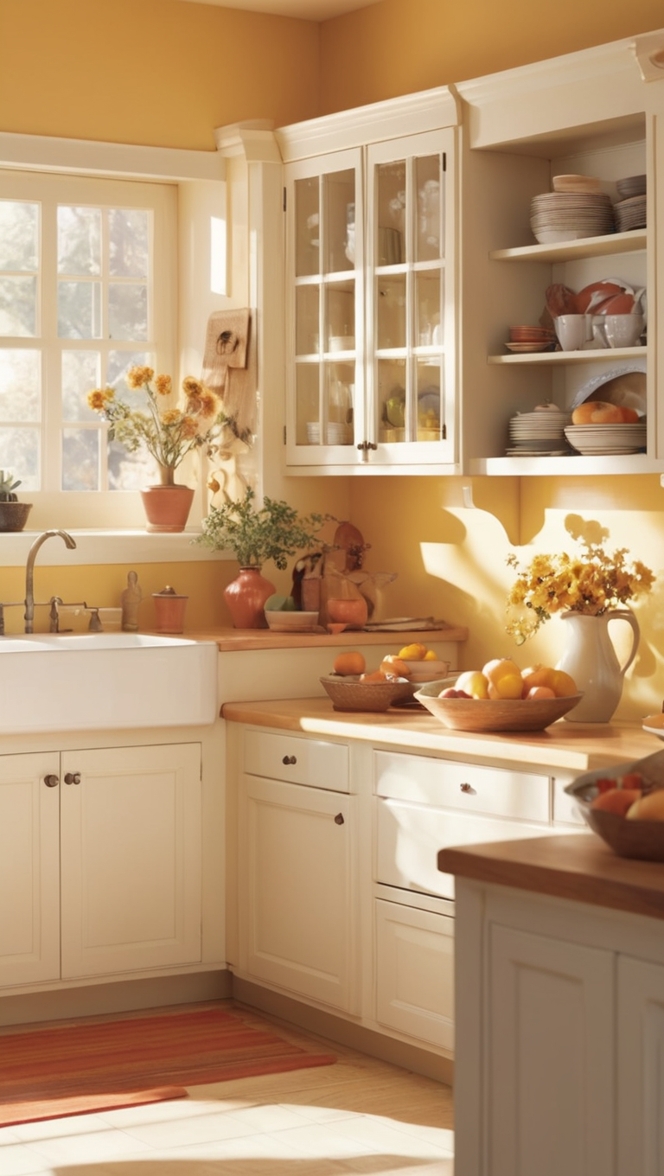 rustic kitchen decor, modern farmhouse kitchen, vintage kitchen design, cozy kitchen accessories, welcoming kitchen ambiance