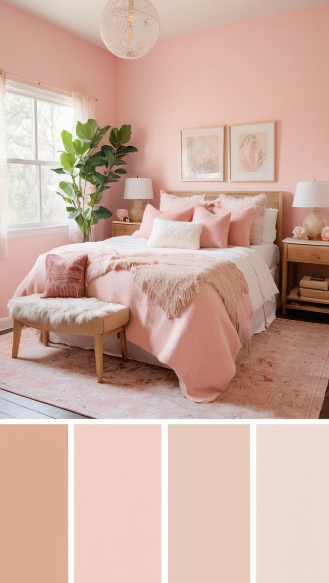 boho bedroom decor, pink boho bedding, bohemian bedroom furniture, pink boho curtains, vintage boho bedroom