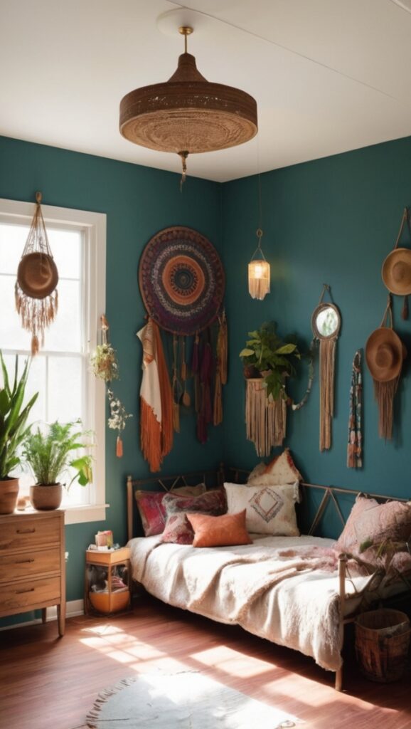 boho decor, witchy home, cozy aesthetics, mystical room, spiritual retreat