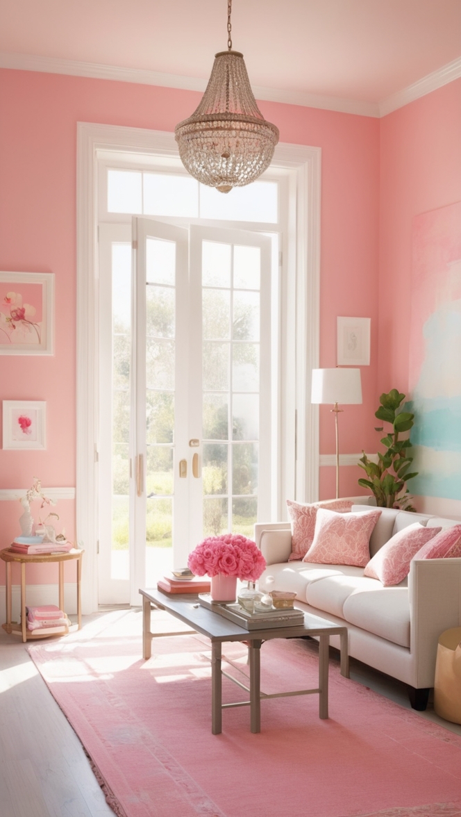 color palette, pink paint, pink color scheme, blush pink decor, rose quartz palette