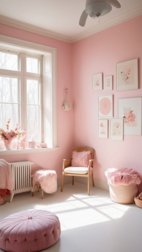 color palette, pink paint, pink color scheme, blush pink decor, rose quartz palette