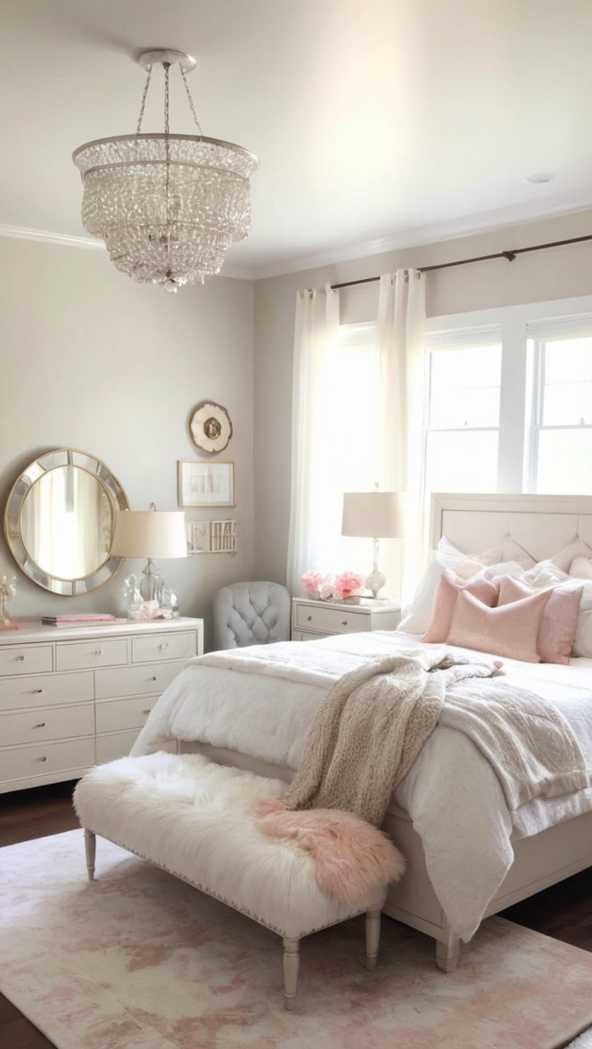 glamorous bedroom decor, luxurious bedroom design, chic bedroom furniture, elegant bedroom accessories, stylish bedroom makeover 