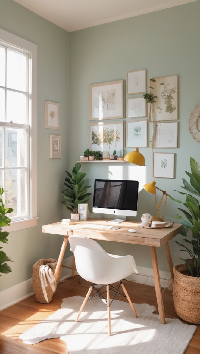 cozy home office decor, cozy home office design, stylish home office ideas, modern home office setup, chic home office furniture 