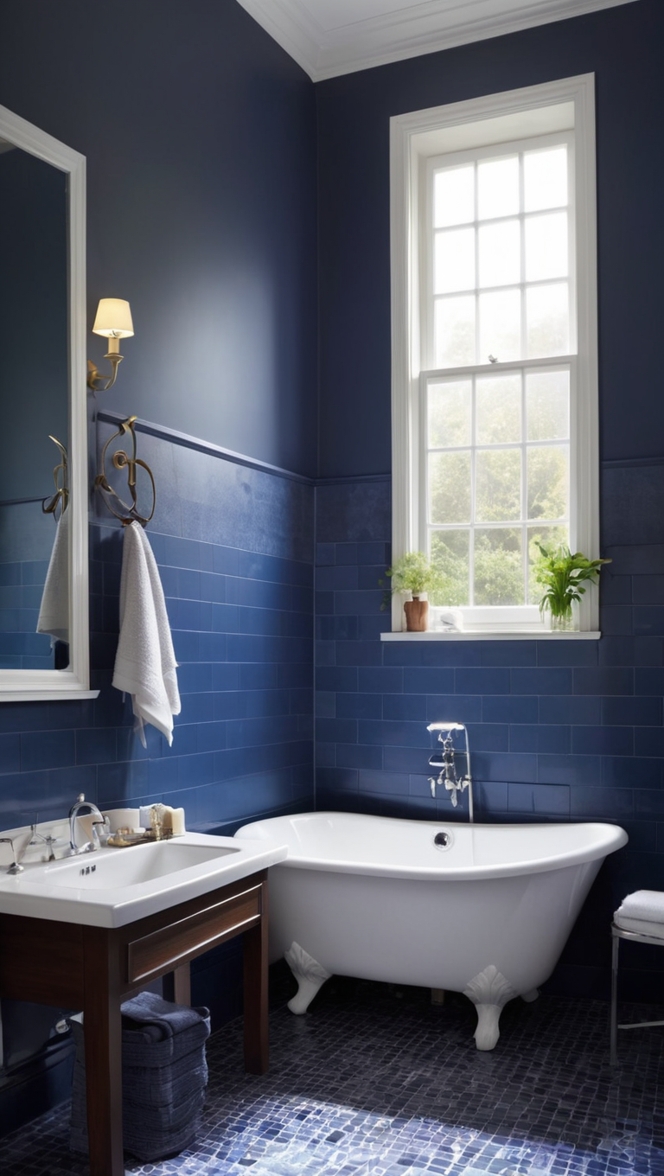 blue bathroom floor tiles, navy blue bathroom tiles, dark ceramic bathroom tiles, midnight blue bathroom tiles, royal blue bathroom tiles 