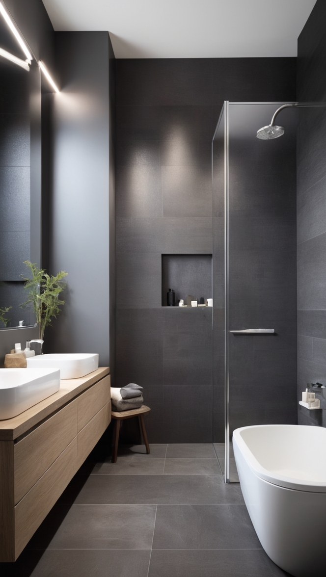 dark grey floor tiles, dark grey wall tiles, dark grey porcelain tiles, dark grey ceramic tiles, dark grey mosaic tiles 