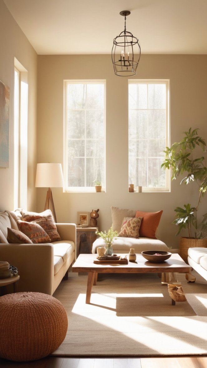 minimalist home decor, earthy tones, modern minimalist design, Scandinavian interior, natural textures