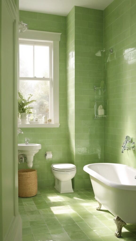 green tiles, bathroom renovation, tile design, eco-friendly tiles, luxury bathroom