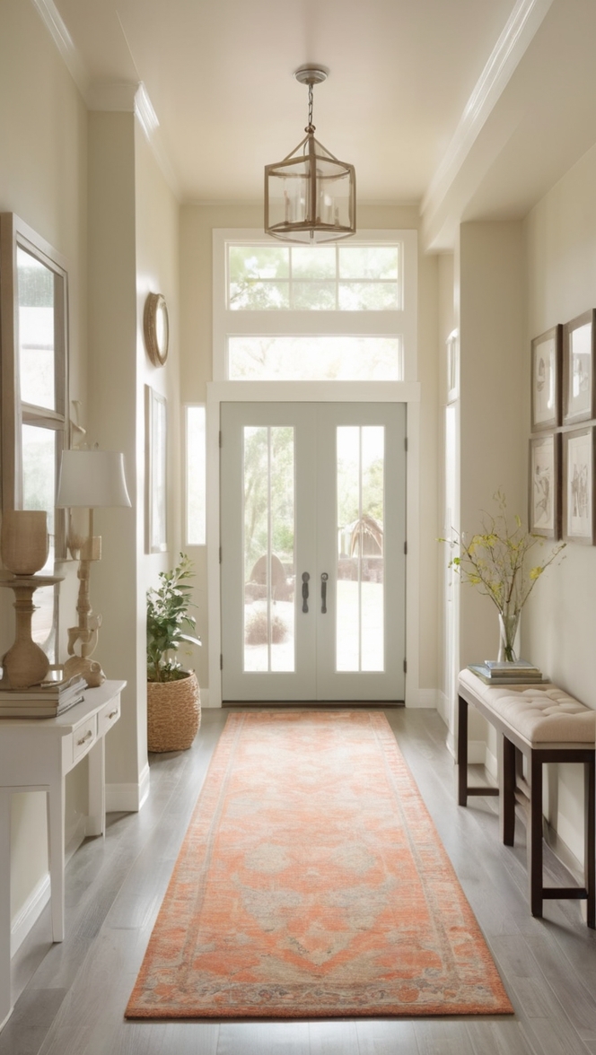 entryway decor ideas, foyer design inspiration, modern entryway furniture, contemporary entrance decor, stylish hallway design 