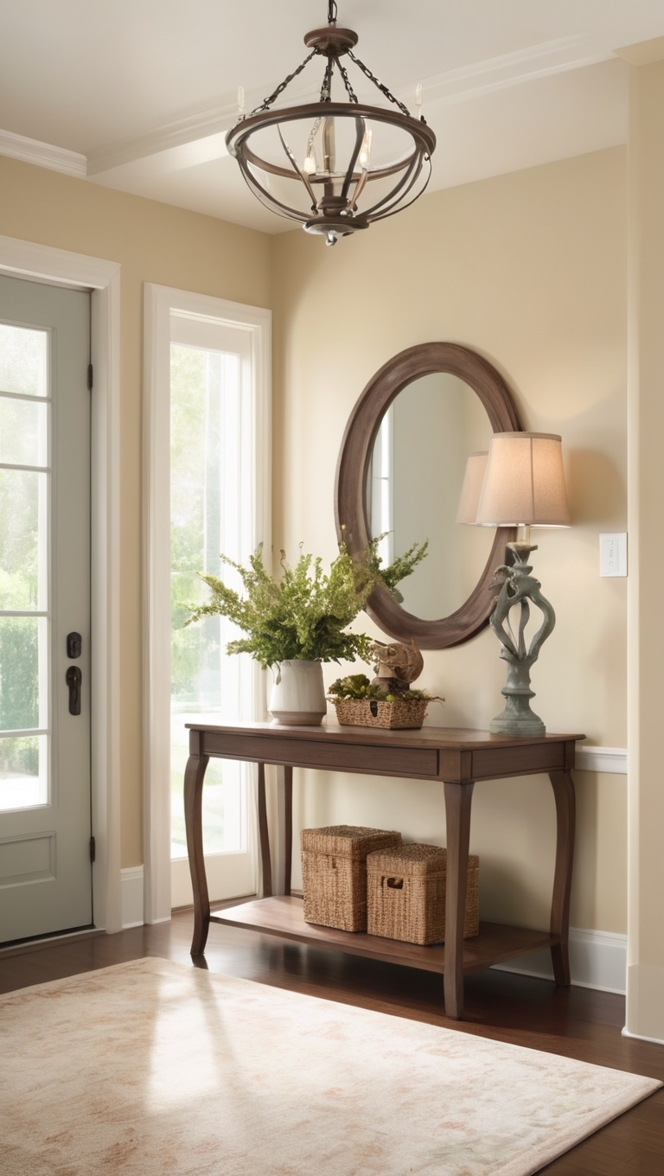 entryway table, foyer table, hallway console table, living room entry table, entrance hall table