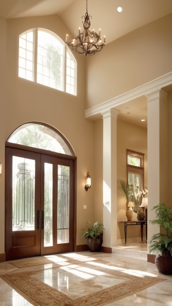 home decor ideas, modern entrance design, elegant foyer design, grand entrance ideas, luxurious lobby design