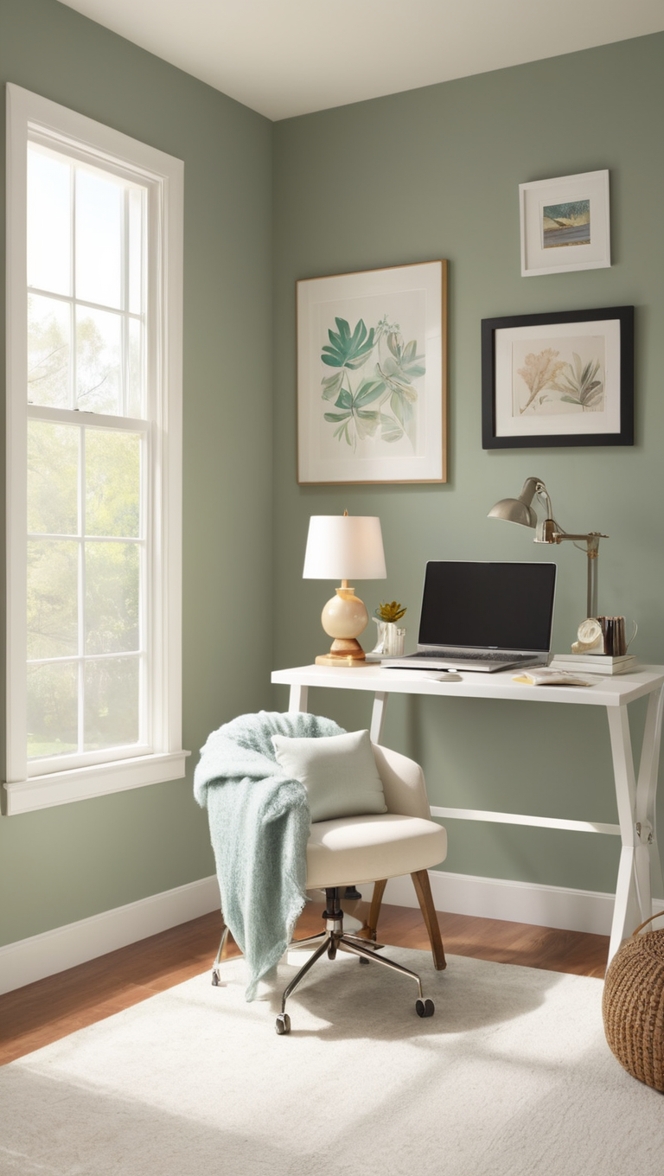 home office decor, cozy workspace, lounge design, comfortable office, cozy home workspace