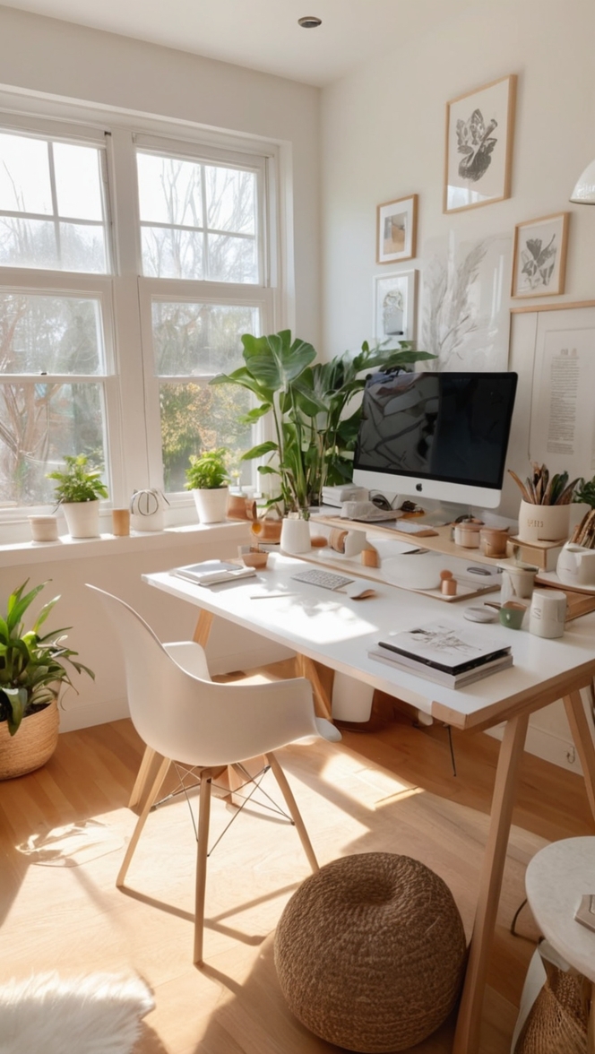 home office decor, office interior design, stylish home office, workspace inspiration, modern home office 