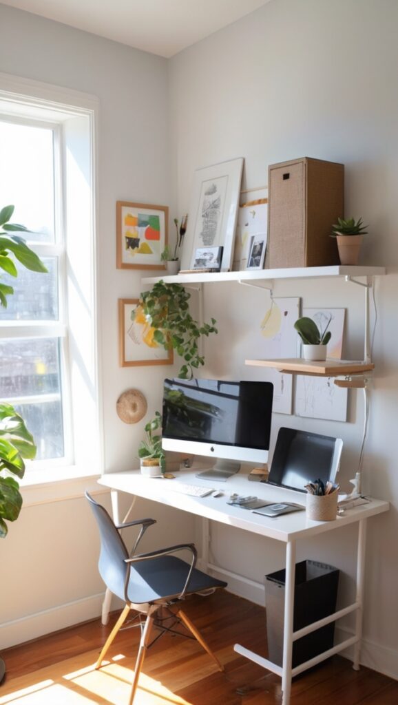 home office workstation, ergonomic office furniture, adjustable standing desk, workspace organization, office desk accessories