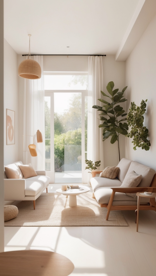 japandi decor, japandi furniture, minimalist home styling, zen interior design, neutral color schemes