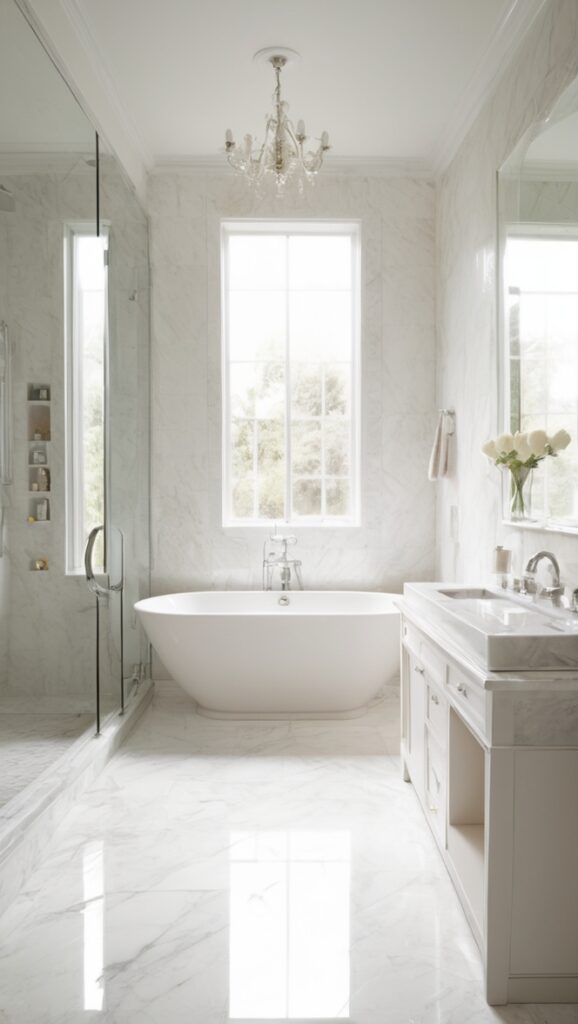 marble tile flooring, marble tile backsplash, marble tile shower, marble tile countertops, marble tile kitchen