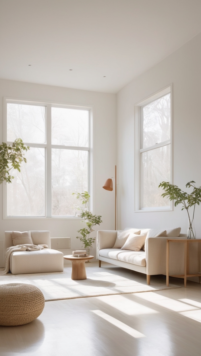 minimalist home decor, modern living room design, sleek interior design, contemporary furniture, monochrome decor 