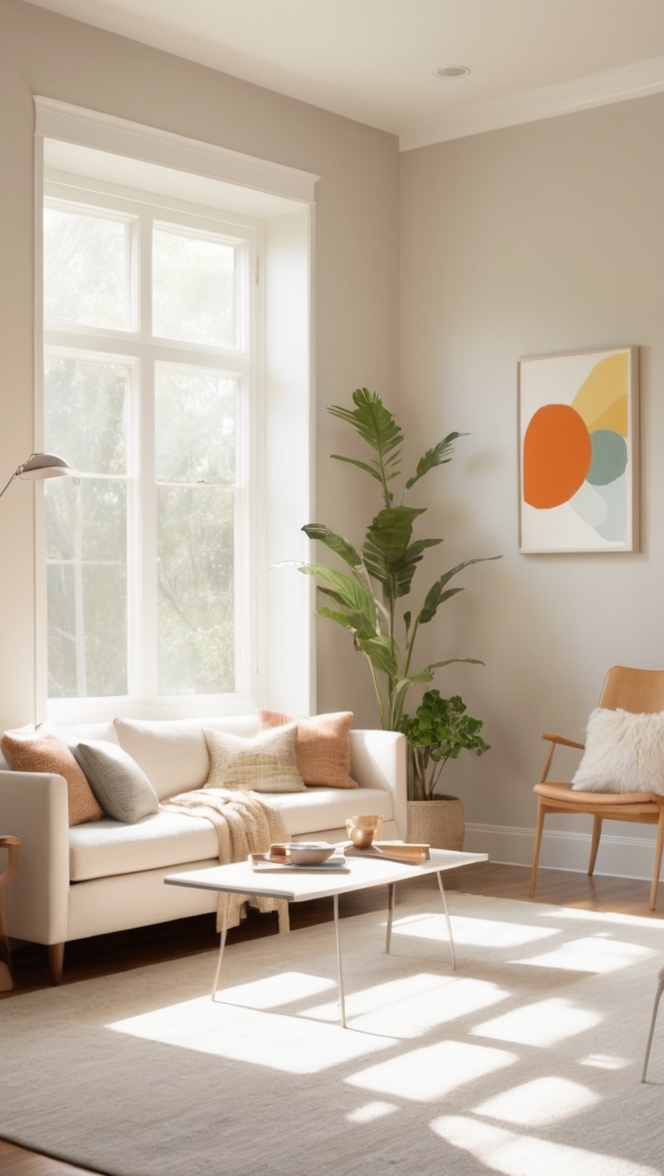 neutral living room decor, modern living room design, minimalist home interior, contemporary home decor, simple living room ideas