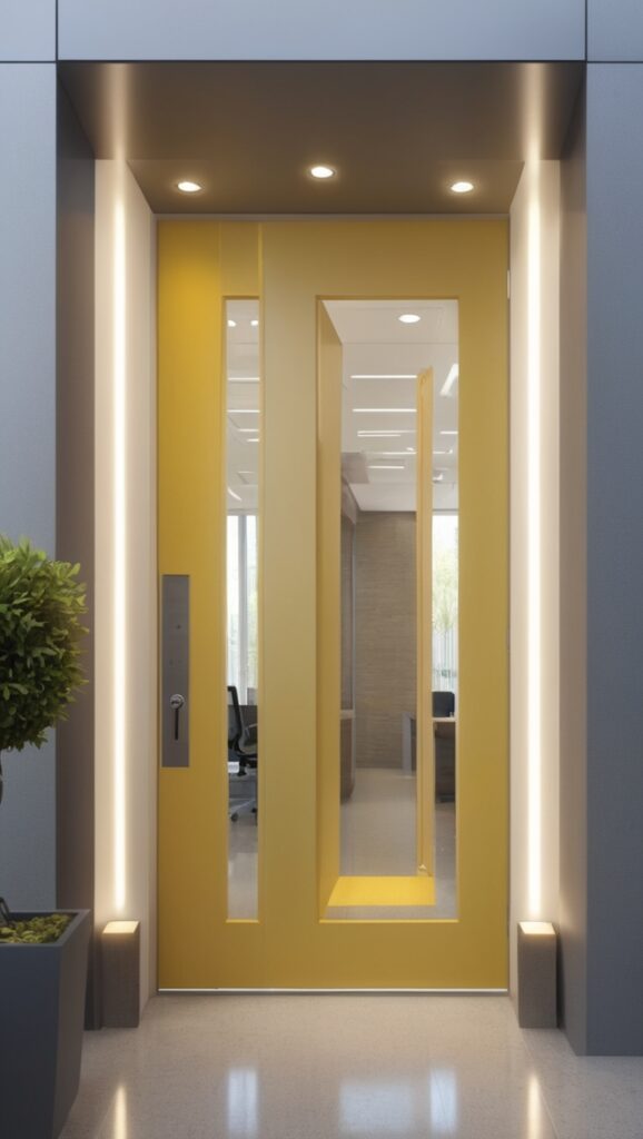 office entrance design, office door ideas, modern office entrance, commercial entrance design, office entryway design