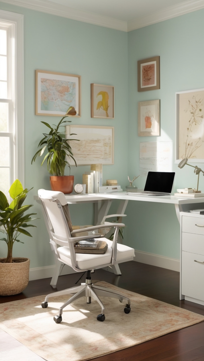 small home office setup , home office furniture, work from home setup, home office organization, small office space
