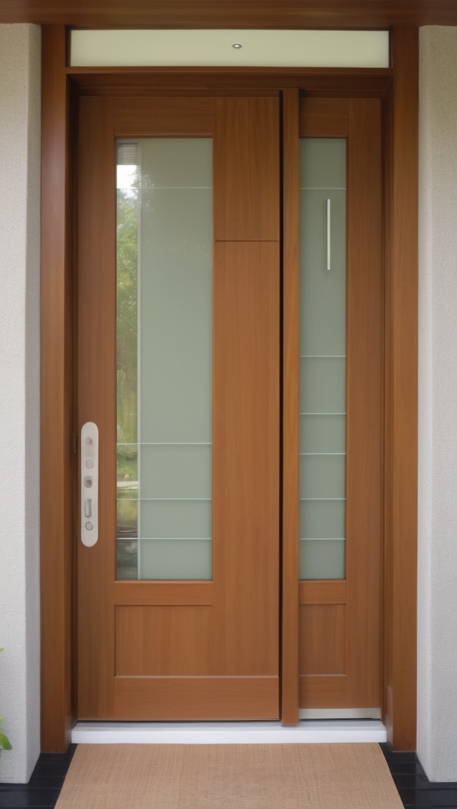 teak wood door, luxury main door, modern entrance, contemporary wooden door, designer front door