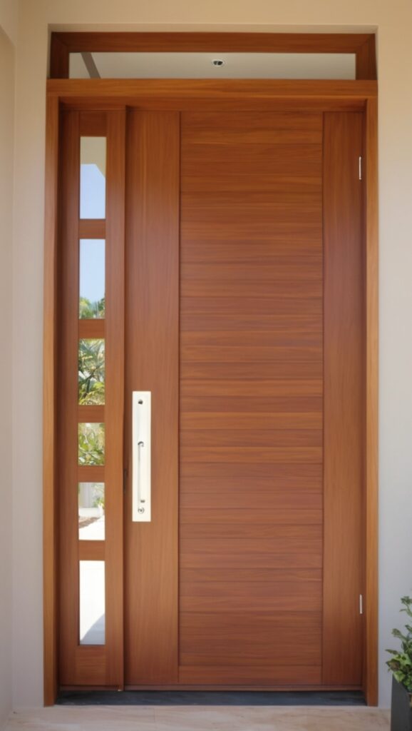 teak wood door, luxury main door, modern entrance, contemporary wooden door, designer front door