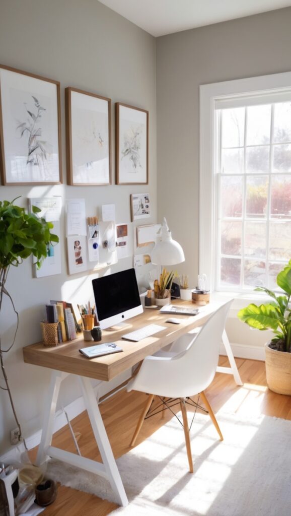 tech desk setup, home office decoration, ergonomic office furniture, productivity at home, modern office design