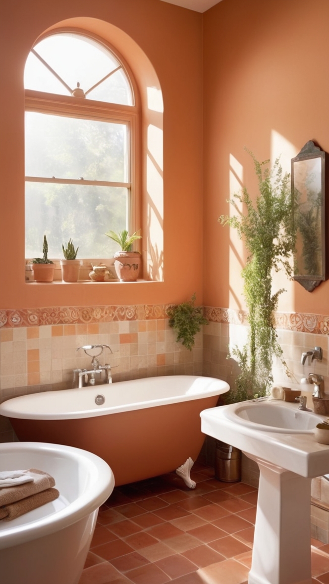 terracotta bathroom tiles, terracotta floor tiles, terracotta wall tiles, terracotta tile backsplash, terracotta outdoor tiles