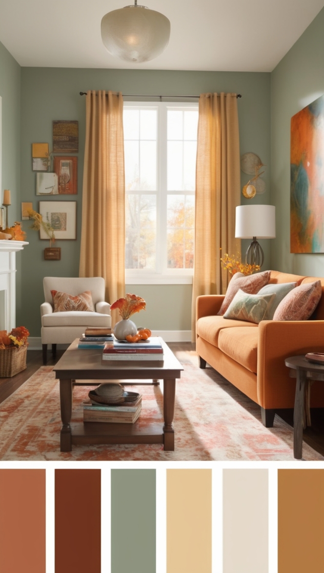 rustic color palette, autumn color chart, fall color scheme, seasonal color trends, vibrant autumn hues