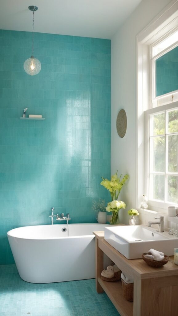 turquoise glass mosaic tile, turquoise subway tile, turquoise ceramic tile, turquoise patterned tile, turquoise porcelain tile