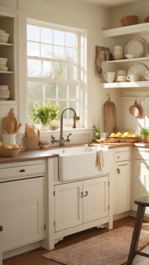 farmhouse kitchen decor, vintage kitchen accessories, rustic kitchen design, country kitchen ideas, shabby chic kitchen cabinets