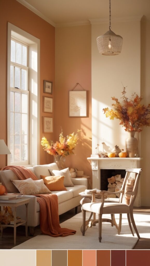 autumn color scheme, cozy fall colors, warm harvest hues, rustic autumn tones, earthy autumn palette