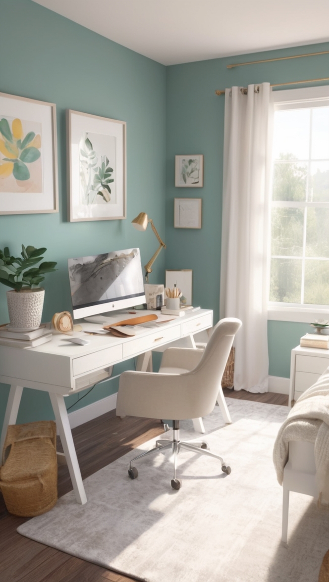 work from home setup, home office design, remote work space, office in bedroom, telecommuting setup