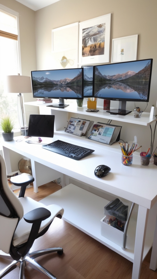 dual monitor stand, dual screen setup, multi monitor setup, two monitor desktop, dual monitor docking station 